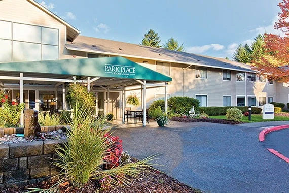 Avamere at Park Place senior living community offering assisted living and respite care in Tigard, OR, entrance